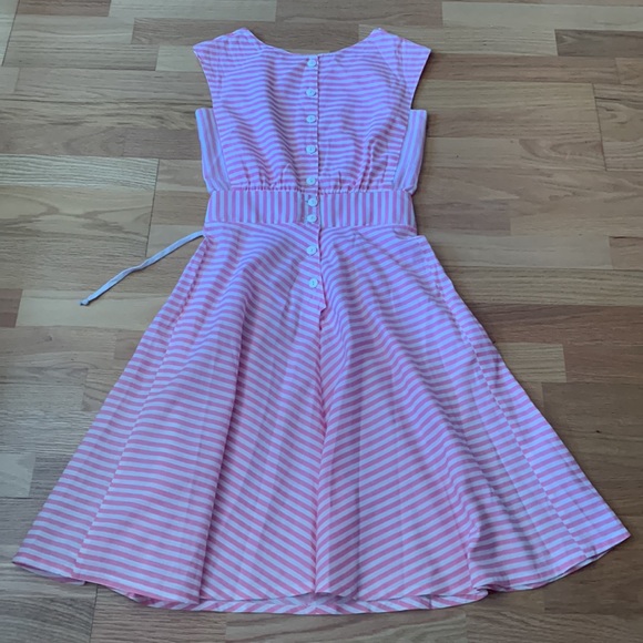 📍FIRM📍80’s VTG 💕Striped Fit-n-Flare Gorgeous Retro - Picture 12 of 16